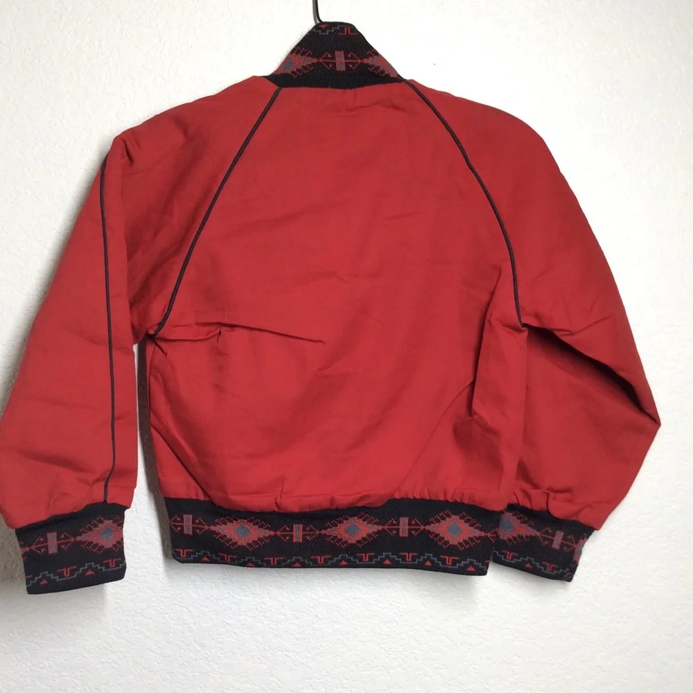 Kyta Make Co. Southwestern and Aztec-inspired canvas full-zip bomber jacket